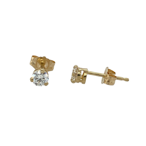 14ct Gold & Cubic Zirconia Set Stud Earrings