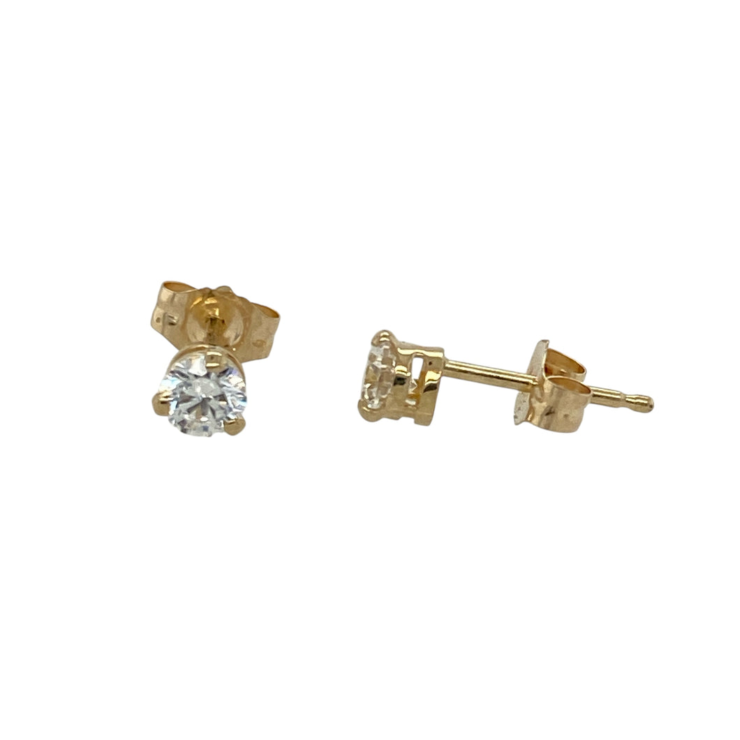 14ct Gold & Cubic Zirconia Set Stud Earrings