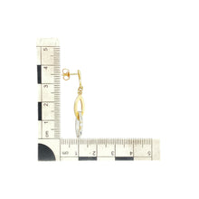 Load image into Gallery viewer, 9ct Gold &amp; Cubic Zirconia Set Two Interlocking Oval Loop Drop Earrings
