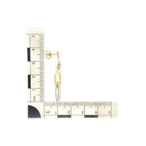 9ct Gold & Cubic Zirconia Set Two Interlocking Oval Loop Drop Earrings