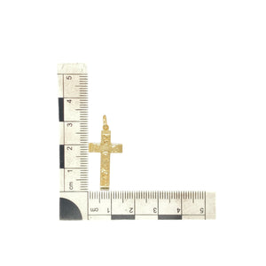 9ct Gold Patterned Cross Pendant