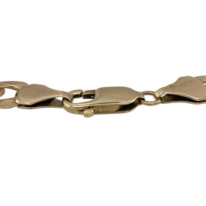 Bring bold style and classic design to your collection with this pre-owned 9ct yellow gold curb bracelet—perfect for making a confident statement.

Design: The bracelet features 10mm wide curb links, offering a strong and timeless look.
Material: Made from 9-carat yellow gold, the polished finish enhances the warm tone and smooth contours of each link.
Bracelet Detail: Measuring 8.5" in length, the bracelet provides a comfortable fit and secures with a sturdy clasp for daily wear.
