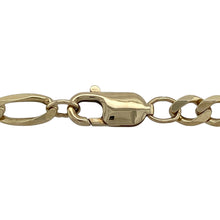 Load image into Gallery viewer, Bring bold style and timeless design to your collection with this pre-owned 9ct yellow gold Figaro chain—perfect for making a confident statement.

Design: The chain features 6mm wide Figaro links in the classic pattern of alternating short and long links, offering a sleek and distinctive look.
Material: Made from 9-carat yellow gold, the polished finish enhances the warm tone and smooth contours of each link.


