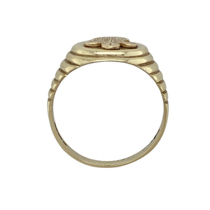 9ct Gold Three Feathers Oval Signet Ring