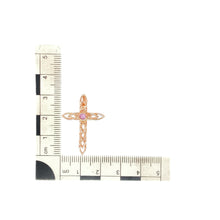 Load image into Gallery viewer, 9ct Gold &amp; Pink Stone Set Clogau Cross Pendant
