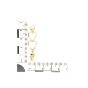 9ct Gold Welsh Double Heart Lovespoon Pendant