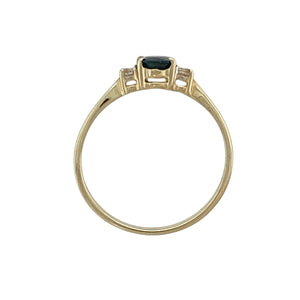 9ct Gold Diamond & Sapphire Set Trilogy Ring