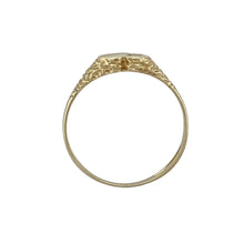 Load image into Gallery viewer, 9ct Gold &amp; Diamond Set Patterned Heart Signet Ring
