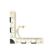 Load image into Gallery viewer, 9ct Gold &amp; Diamond Set Kiss Rope Style Bar Stud Earrings
