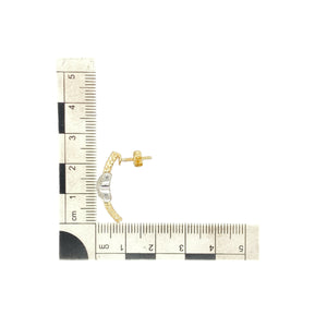 9ct Gold & Diamond Set Kiss Rope Style Bar Stud Earrings