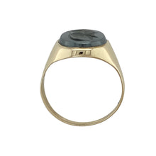 Load image into Gallery viewer, 9ct Gold &amp; Hematite Centurion Set Oval Signet Ring
