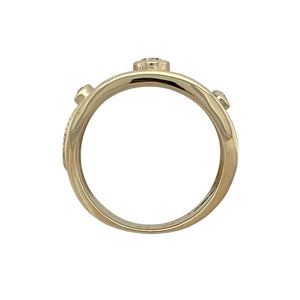 9ct Gold & Cubic Zirconia Set Trilogy Band Ring