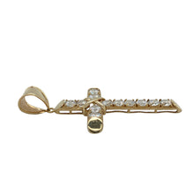 Load image into Gallery viewer, 9ct Gold &amp; Cubic Zirconia Set Cross Pendant
