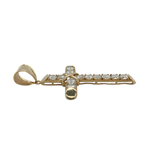9ct Gold & Cubic Zirconia Set Cross Pendant
