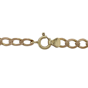 Bring classic style and versatile wear to your collection with this pre-owned 9ct yellow gold curb chain—perfect for wearing alone or pairing with a favourite pendant.

Design: The chain features traditional curb links measuring 5mm in width, offering a timeless and masculine look.
Material: Made from 9-carat yellow gold, the polished finish enhances the warm tone and smooth link profile.
Chain Detail: At 26" in length, the chain sits lower on the chest, making it ideal for layering or standalone wear.
