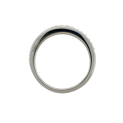 9ct White Gold & Diamond Set Band Ring