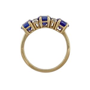 14ct Gold Diamond & Tanzanite Set Ring