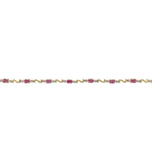 Load image into Gallery viewer, 10ct Gold Diamond &amp; Ruby Set 7.5&quot; Bracelet
