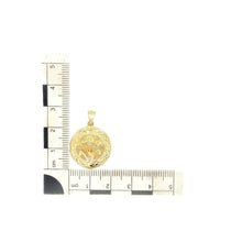Load image into Gallery viewer, 9ct Gold Welsh Celtic Circle Daffodil Pendant
