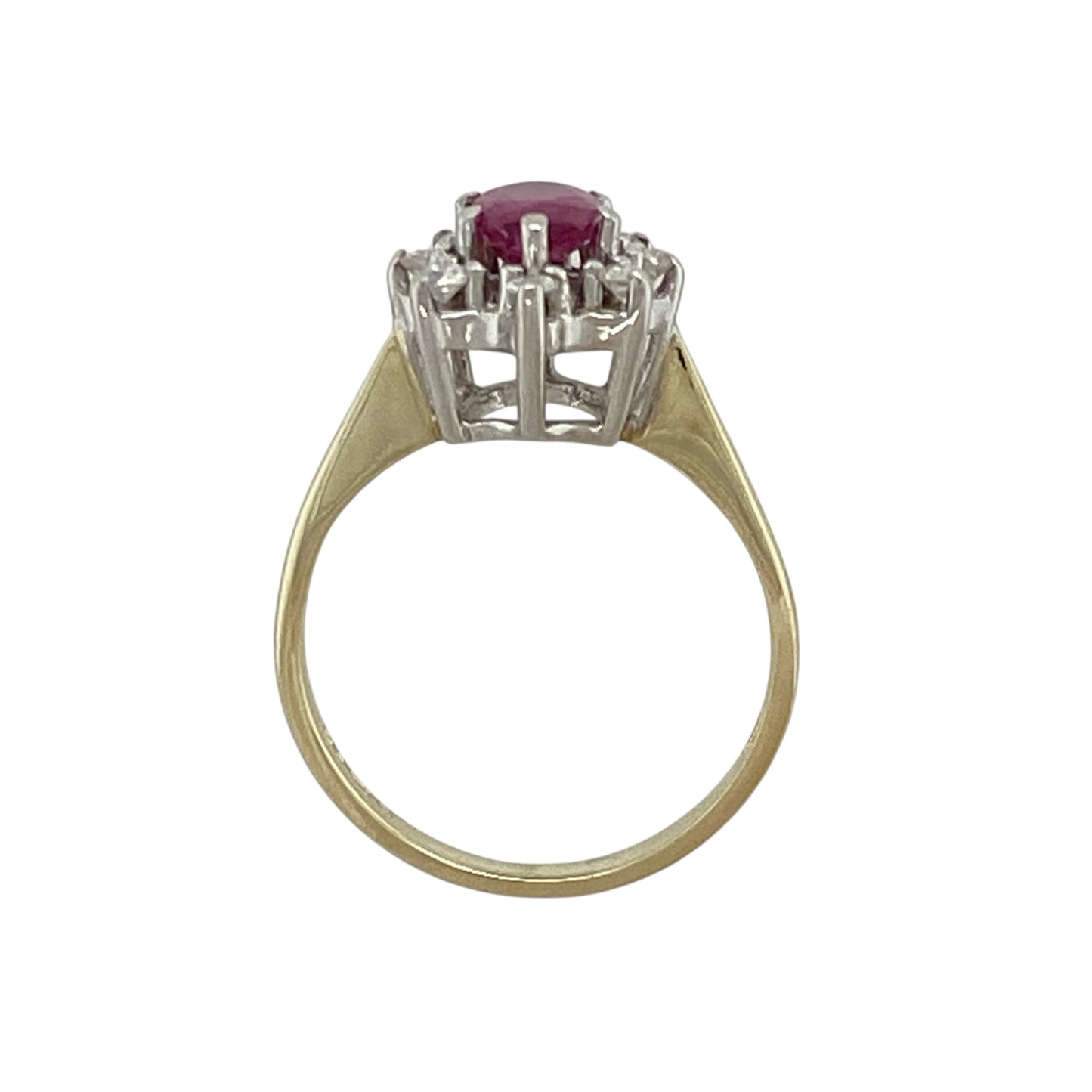 9ct Gold Diamond & Ruby Set Cluster Ring