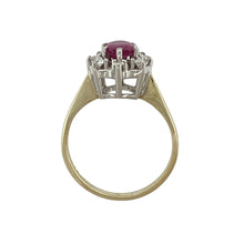 Load image into Gallery viewer, 9ct Gold Diamond &amp; Ruby Set Cluster Ring
