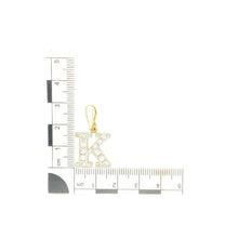 Load image into Gallery viewer, 9ct Gold &amp; Cubic Zirconia Set Initial &#39;K&#39; Pendant
