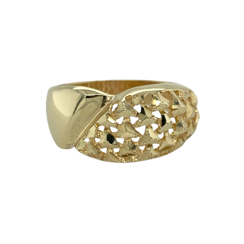 9ct Gold Open Patterned Wide Band Ring