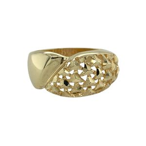 9ct Gold Open Patterned Wide Band Ring