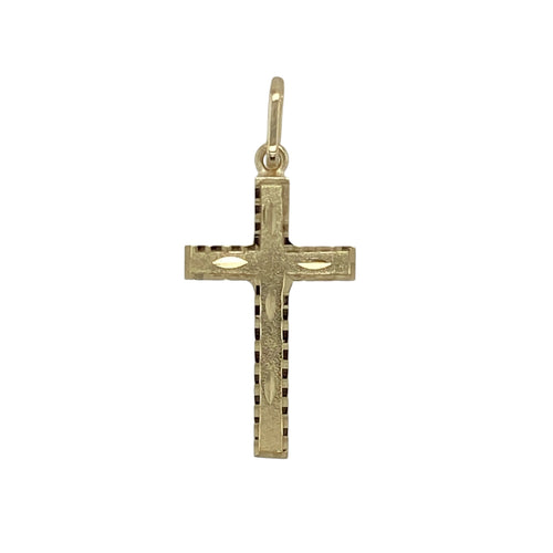 9ct Gold Patterned Cross Pendant