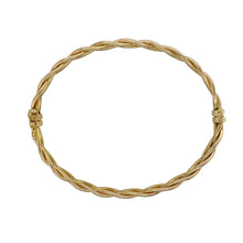 Load image into Gallery viewer, 9ct Gold Twisted Plait Hinged Bangle
