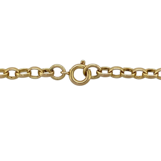 Bring classic elegance and golden versatility to your collection with this pre-owned 9ct yellow gold Belcher chain—a timeless design suited to both everyday wear and statement styling.

Design: The 22" chain features traditional Belcher links, measuring 3mm in width for a refined and balanced look.
Material: Made from 9-carat yellow gold, the polished finish enhances the rounded links and adds lasting appeal.
