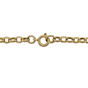 Bring classic elegance and golden versatility to your collection with this pre-owned 9ct yellow gold Belcher chain—a timeless design suited to both everyday wear and statement styling.

Design: The 22" chain features traditional Belcher links, measuring 3mm in width for a refined and balanced look.
Material: Made from 9-carat yellow gold, the polished finish enhances the rounded links and adds lasting appeal.
