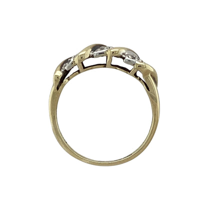 9ct Gold & Diamond Set Twist Band Ring