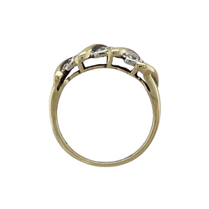 9ct Gold & Diamond Set Twist Band Ring