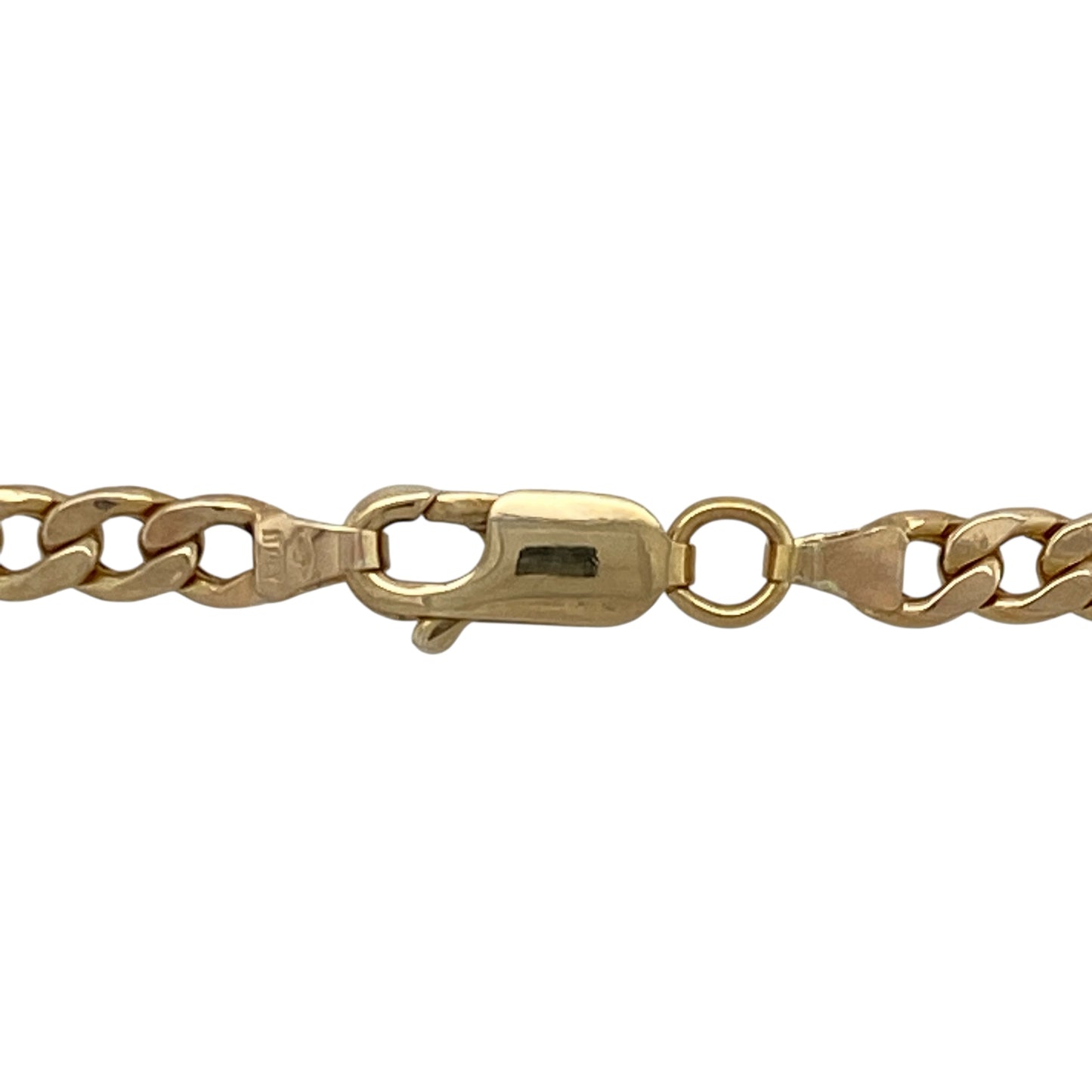 Bring classic pattern and golden style to your collection with this pre-owned 9ct yellow gold semi hollow Figaro chain—a versatile design perfect for everyday wear or statement styling.

Design: The 18" chain features the traditional Figaro link pattern of alternating short and long links, measuring 4mm in width for a bold yet refined look.
Material: Made from 9-carat yellow gold, the polished finish enhances the iconic link design and adds timeless appeal.
