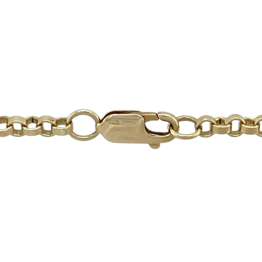 Bring classic elegance and golden style to your collection with this pre-owned 9ct yellow gold Belcher chain—a versatile design perfect for both everyday wear and statement layering.

Design: The 22" chain features traditional Belcher links, each measuring 3mm in width for a refined and balanced look.
Material: Made from 9-carat yellow gold, the polished finish enhances the rounded links and adds timeless appeal.
