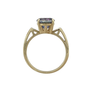 9ct Gold Diamond & Blue Stone Ring