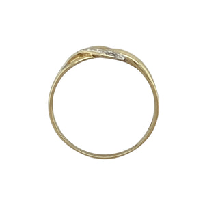9ct Gold & Diamond Set Swirl Knot Ring