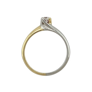 18ct Gold & Diamond Set Solitaire Twist Ring