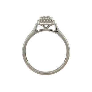 9ct White Gold & Diamond Set Halo Cluster Ring