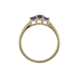 9ct Gold & Tanzanite Set Trilogy Ring