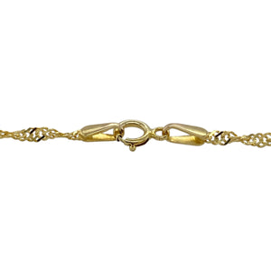 9ct Gold & Cubic Zirconia Set Heart Drop 10" Anklet