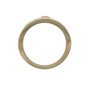 Bring heritage style and timeless elegance to your collection with this pre-owned 9ct yellow and rose gold Lady Guinevere band ring by Clogau, accented with a central diamond for a refined finish—perfect for special occasions or lasting everyday luxury.

Design: The band measures 8mm wide at the front and features a princess-cut diamond at the centre, framed by flowing design details inspired by the Lady Guinevere motif.
