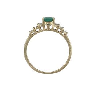 9ct Gold Diamond & Emerald Set Ring