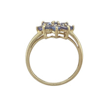 Load image into Gallery viewer, 14ct Gold Diamond &amp; Tanzanite Set Flower Cluster Ring
