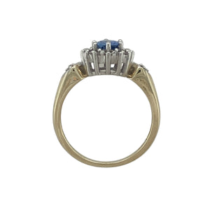 9ct Gold Diamond & Sapphire Set Cluster Ring