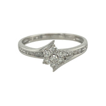 Load image into Gallery viewer, 9ct White Gold &amp; Diamond Set Flower Cluster Twist Ring
