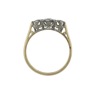 18ct Gold & Platinum Diamond Set Trilogy Ring
