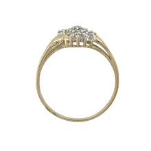 Load image into Gallery viewer, 9ct Gold &amp; Diamond Set Split Shoulder Cluster Ring
