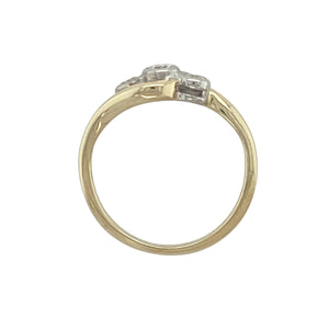 9ct Gold & Diamond Set Twist Trilogy Ring